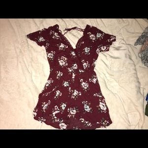 Floral Romper with lining and deep back